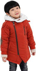 Gaorui Boys Winter Hooded Down Coat Jacket Thick Wool Inside Kids Warm Faux Fur Outerwear Coat