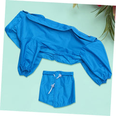 Reflective Dog Raincoat All Inclusive Hooded Jumpsuit for Medium Small Dogs Blue Four Legged Design for Maximum Coverage and Safety