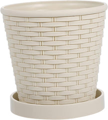 Milisten 1set Multi-Purpose Resin Planter Pot with Tray for Indoor and Outdoor Use for Growing Vegetables and Flowers Scratch-Resistant and Design