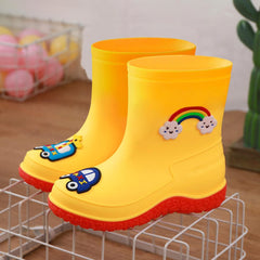 Baby Waterproof Rain Boots,Kids Rain Boots Boys Girls Lightweight Rubber PVC Rain Boots Waterproof Non-Slip Shoes 3-10Y (Yellow, 5.5-6Years)