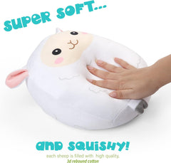 BenBen Lamb Plush Toy, Set of 3, 12" and 7'' Squishy Lamb Stuffed Animals, Kawaii Sheep Plushies Gift for Kids, Cute Plush Pillow, Easter Basket Stuffers
