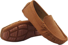 DADAWEN Toddler Little Kid Boys Girls Soft Suede Leather Slip On Penny Loafer Dress Shoes Moccasin Flat Boat Shoes Wedding Church Oxford