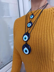 Evil Eye Necklace for Women Men Glass Evil Eye Pendant Protection Jewelry Lucky Amulet Necklace Trendy Spiritual Gift Meaningful Gift for Friends
