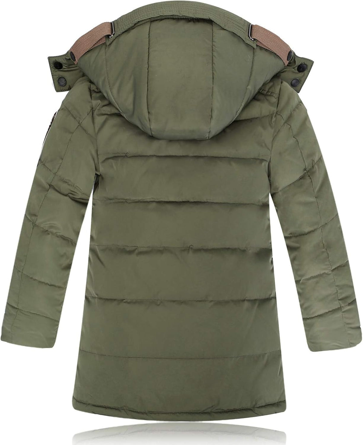 BILIKEYU Kids Down Outerwear Hooded Boys' Warm Jacket Puffers Winter Coats Girls' Solid Boys Coat&jacket Ski (Green, 9-10 Years)