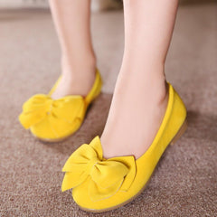 Faux Suede Bow Round Toe Ballet Flats Slip On Shoes (Little Kid/Big Kid)