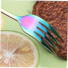Rainbow Dinner Forks Stainless Steel Forks for Home Kitchen Restaurant