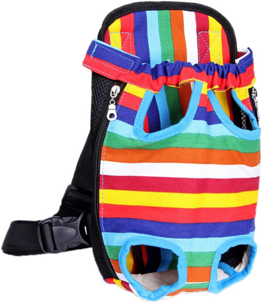 Pet Dog Backpack Carrier with Straps for Front Back Use Colorful Design for Outdoor Activities and Shopping