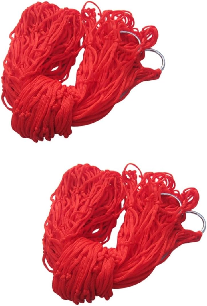 HANABASS 2pcs Nylon Camping Swing Hammock Portable Outdoor Leisure Bed Hanging Nap Bed for Camping Hiking Picnic