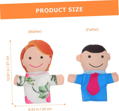 BESPORTBLE 4pcs Family Hand Puppet Set for Storytelling Role Play Charming Dad Mom Brother Sister Puppets for Lightweight for