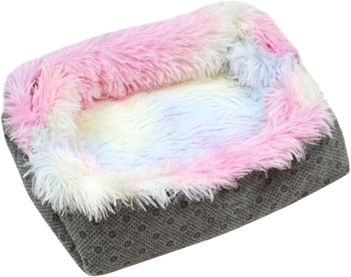 Yardwe 1pc Plush Cat Nest Colorful Mat for Cats and Dogs Easy to Unique Tie-dye Pattern Indoor Bed Cushion for