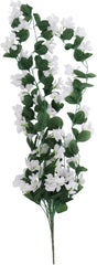 Luxshiny Artificial Violet Flowers Hanging Vine Petal Faux Fake Plants for Wedding Home Decor White Green Romantic Table Centerpiece and Craft Projects