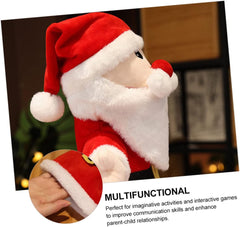 ERINGOGO Adorable Santa Claus Finger Puppet Plush for Soft Interactive Hand Puppet for Parent Play Creative Storytelling and Communication Safe Reusable