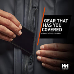 Helly-Hansen Workwear Gale Men’s Waterproof Rain Jacket - Heavy-Duty PU Polyester Windbreaker - Packable Hood & Hem