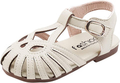 Fashion Solid Soft Sole Toe Sandals Color Cap Hollow Summer Girls Girl's Shoes Size 5 Toddler Boots (White, 2.5-3 Years)
