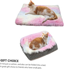 Yardwe 1pc Plush Cat Nest Colorful Mat for Cats and Dogs Easy to Unique Tie-dye Pattern Indoor Bed Cushion for