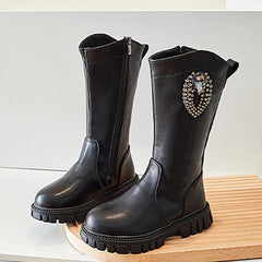 Kids Girls Non Slip Long Boots High top Zipper Classic Boots Knee High Boots Warm Shoes Walking Shoes Toddler Shoes