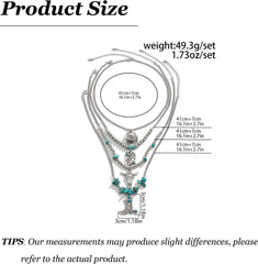 Cow Jewelry Necklace Western Turquoise Piece with Boots and Hat Charms