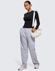 CRZ YOGA Softembrace Long Sleeve Shirts for Women Soft Crew Neck Fall Basic Tight Tops Fitted Casual Going Out T-Shirts