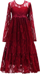 Flower Girls Dresses Bridesmaid Wedding Pageant Party Princess Communion Floral Boho Vintage Lace Dance Gown