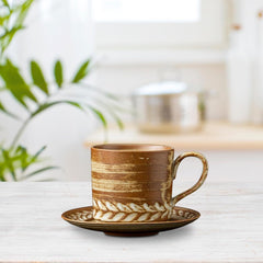 Espresso Cup with Saucer Latte Juice Mug with Handle Drinkware Milk Mug Hot Tea Cup for Office Home Kitchen Restaurant Party