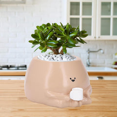 Small Plant Pot, Resin Pot, Cute Look Versatile Indoor Outdoor Succulent Planter Pot for Home Balcony Garden