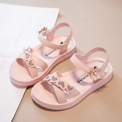 Toddler Girl Dress Shoes Children Shoes Summer Flower Sandals Fashion Little Girls Soft Sole Princess Sandals (Pink, 11 Little Child)