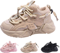 Generic Girls' Sneakers Girls Slip-On Sneakers Kids Lightweight Thick Sole Walking Shoes Boys Athletic Running Shoes for