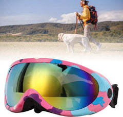 Dog Sunglasses, Dog Eye Wear Glasses Winproof for Dogs Eyes Red Lens (White Frame) Dog Goggles