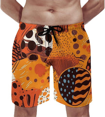 Men's Swim Trunks Dots and Stripes Beach Shorts Quick Dry Summer Bathing Suit Swimwear Beachwear with Pockets