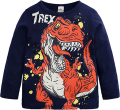Kids Toddler Baby Boys Dinosaur T Shirt Long Sleeve Crewneck Pullover Tee Tops Autumn Clothes Basketball Top