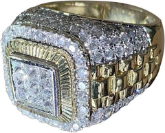 Rings For Women Luxury Men Inlaid Finger Ring Hip Hop Wedding Engagement Jewelry Gifts For Women Men,Size US 10