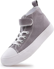 LUMUBBY Kid Shoes for Boys Girls Toddler Little Kid Canvas Mid Top Sneakers Classic Adjustable Strap Lace up Shoes for Kids Breathable Lightweight