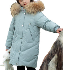 Girls Boys Winter Outerwear Hooded Down Coat Packable Lightweight Warm Puffer Down Jacket with (Green, 11-12 Years)