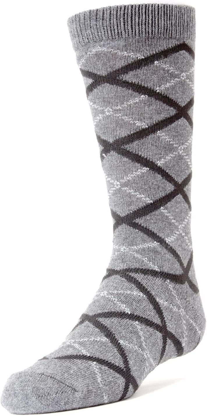 MeMoi Diamond Interlock Boys Dress Cotton Blend Crew Socks