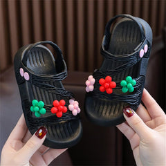 Children Shoes Summer Flower Princess Flat Sandals Comfortable Fashion First Walking Shoes Girls Bow Sandals (Green, 2-2.5 Years Toddler)