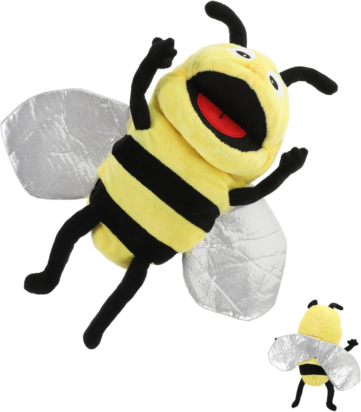 Plush Cartoon Bee Hand Puppet for Storytelling Soft Interactive Plaything for Adults Comfortable Touch Safe Material for Amusing and Encouraging Creativity