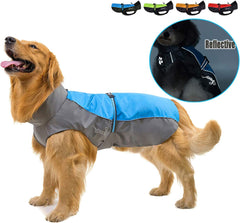 Ranphy Waterproof Dog Raincoat for Medium Large Dogs Reflective Adjustable Jackets Breathable Mesh Lined Poncho with Quick Release Buckles Outdoor Sports Pet Vest Jacket Coat, Pet Apparel Red 7XL