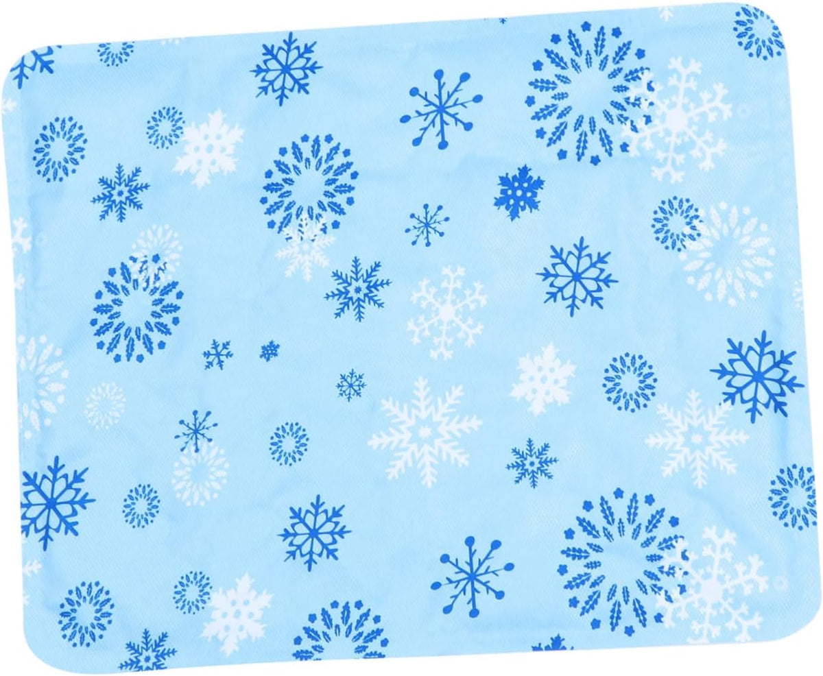 GANAZONO Dog Cooling Mat Pet Cooling Pad Snowflake Pattern Outdoor Indoor Use Gel Ice Pad for Dogs Cats Multi-use Bed Crate Kennel Sofa Car Pillow