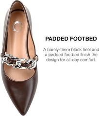 Journee Womens Metinaa Ballet Pointed Toe Slip On Flats