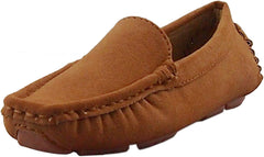 DADAWEN Toddler Little Kid Boys Girls Soft Suede Leather Slip On Penny Loafer Dress Shoes Moccasin Flat Boat Shoes Wedding Church Oxford