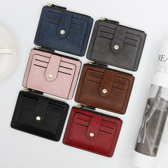 Men Women Front Pocket Wallet, Multi-slots Credit Card Holder Purse, Faux Leather Wallet Coin Pouch, Minimalist Money Clip Wallet for Id Window and Credit Business Occasion Pink