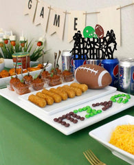 WishFirst Happy Birthday Football Cake Topper For men Rugby Player Scene Cake Decoration For Kids Sport Theme Birthday Football Party Event Supplies for Boys