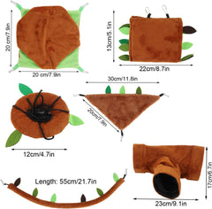 6pcs Hamster Hanging Bed, Hamster Hammock Bed, Hanging Hammock Sleeping Bed, Warm Small Animal Bed Set for Hamster Rat Guinea Pig Sugar Glider