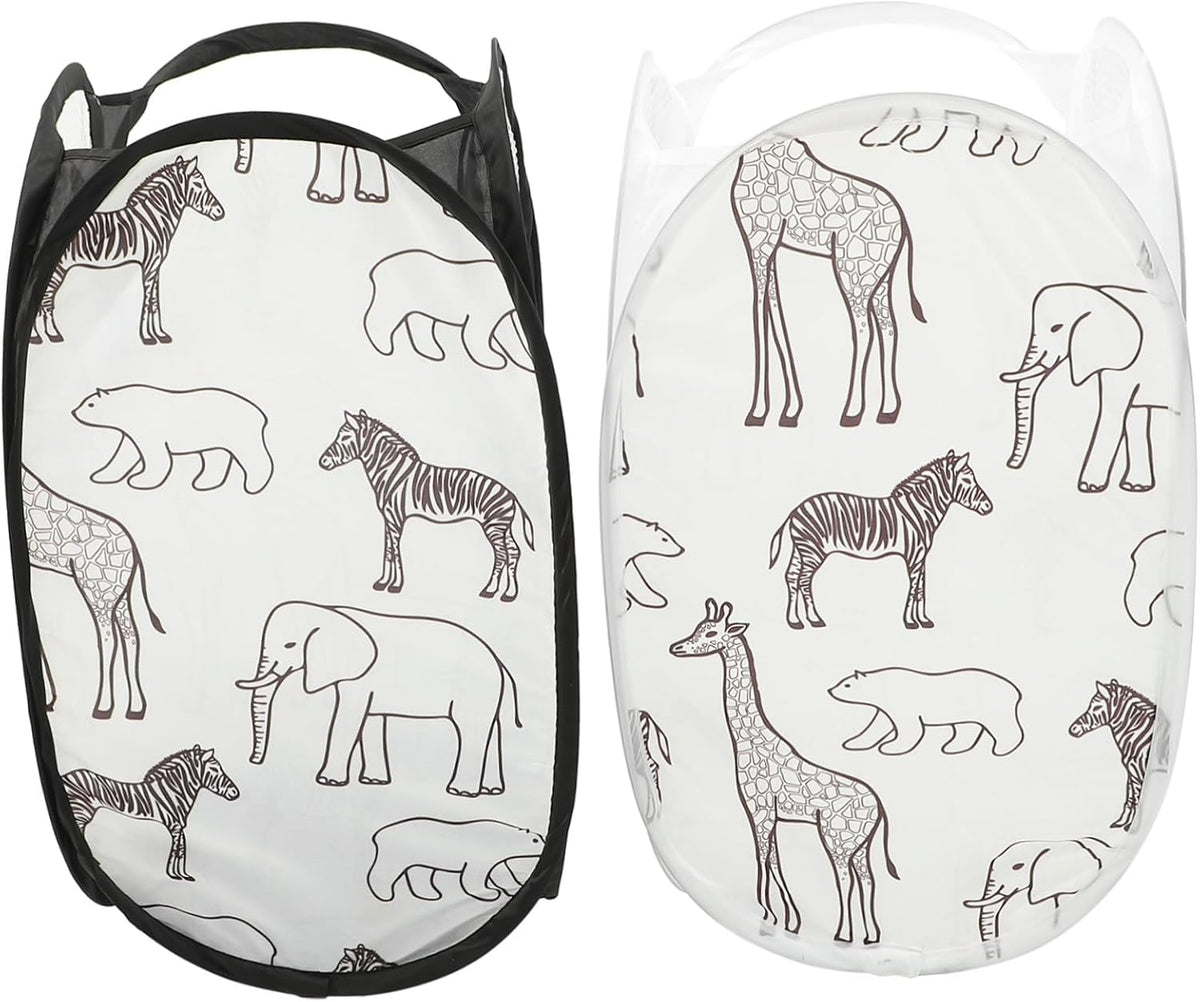 2pcs Foldable Laundry Basket Wheels Mesh Design Laundry Baskets for Wall Mount Clothes Storage for Bathroom