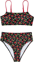 MOSHENGQI Women High Wasited Bikini Shoulder Strap 2 Piece High Cut String Swimsuits