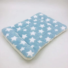 Cloud Heart Print Bone Paw Pattern Rectangle Pet Mat Winter Soft Flannel Cat Bed Mat Pet Supplies Cat Sleeping Pad