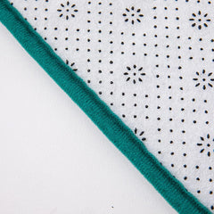 Reyox U-Shaped Bath Mat, Non Slip Soft Absorbent Bathroom Rugs, Quick Dry Bath Rugs, Polyester Contour Toilet Mat Blue Green 16" x 20"