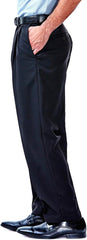 Haggar Men's Cool 18 Hidden Expandable Waist Pleat Front Pant-Regular and Big & Tall Sizes