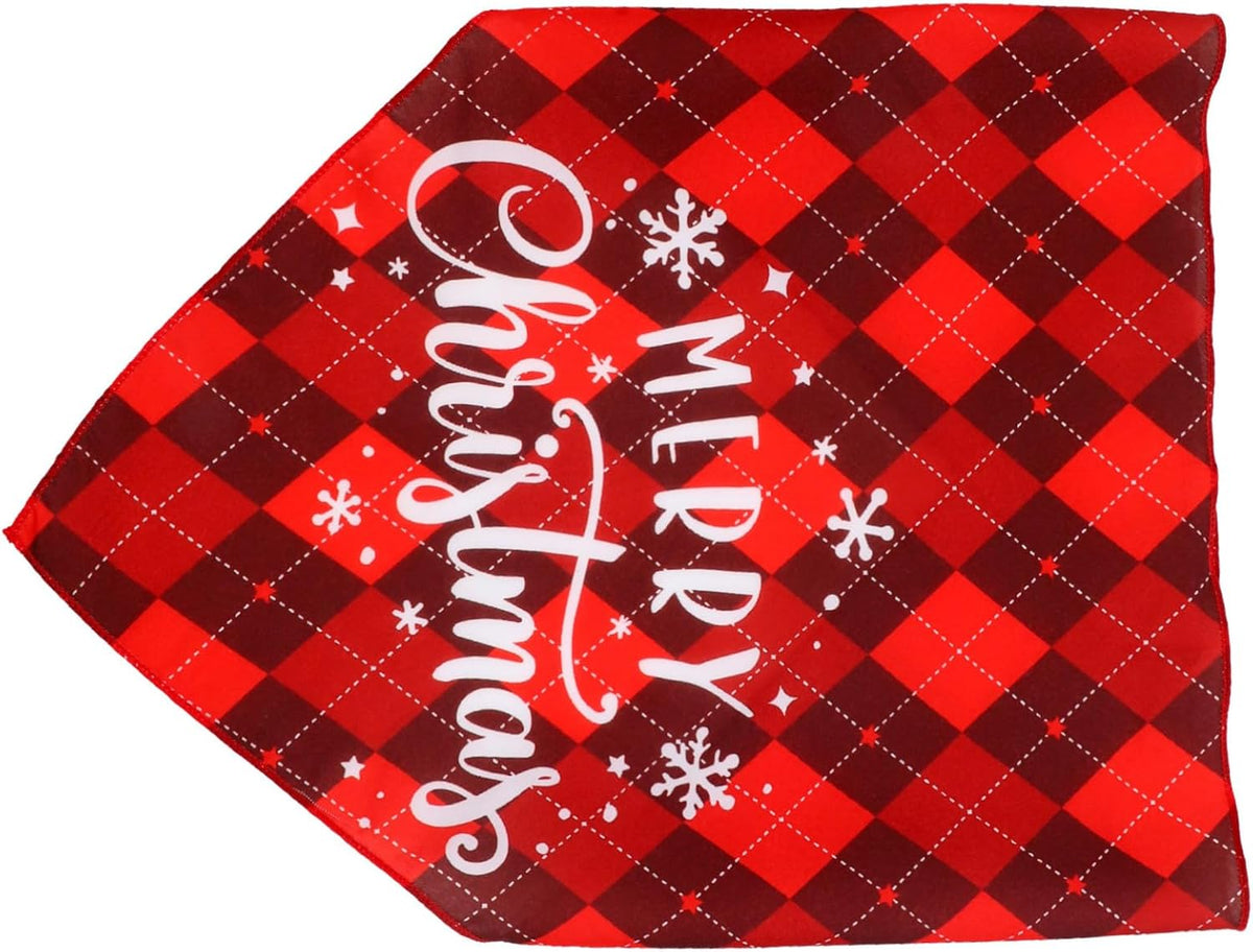 Hemoton Christmas Dog Bandana Soft Triangular Scarf for Pets Breathable and Easy to Dry Festive Plaid Design for Holiday Parties Weddings and Special Occasions