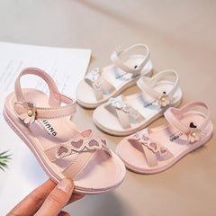 Toddler Girl Dress Shoes Children Shoes Summer Flower Sandals Fashion Little Girls Soft Sole Princess Sandals (Pink, 10 Toddler)